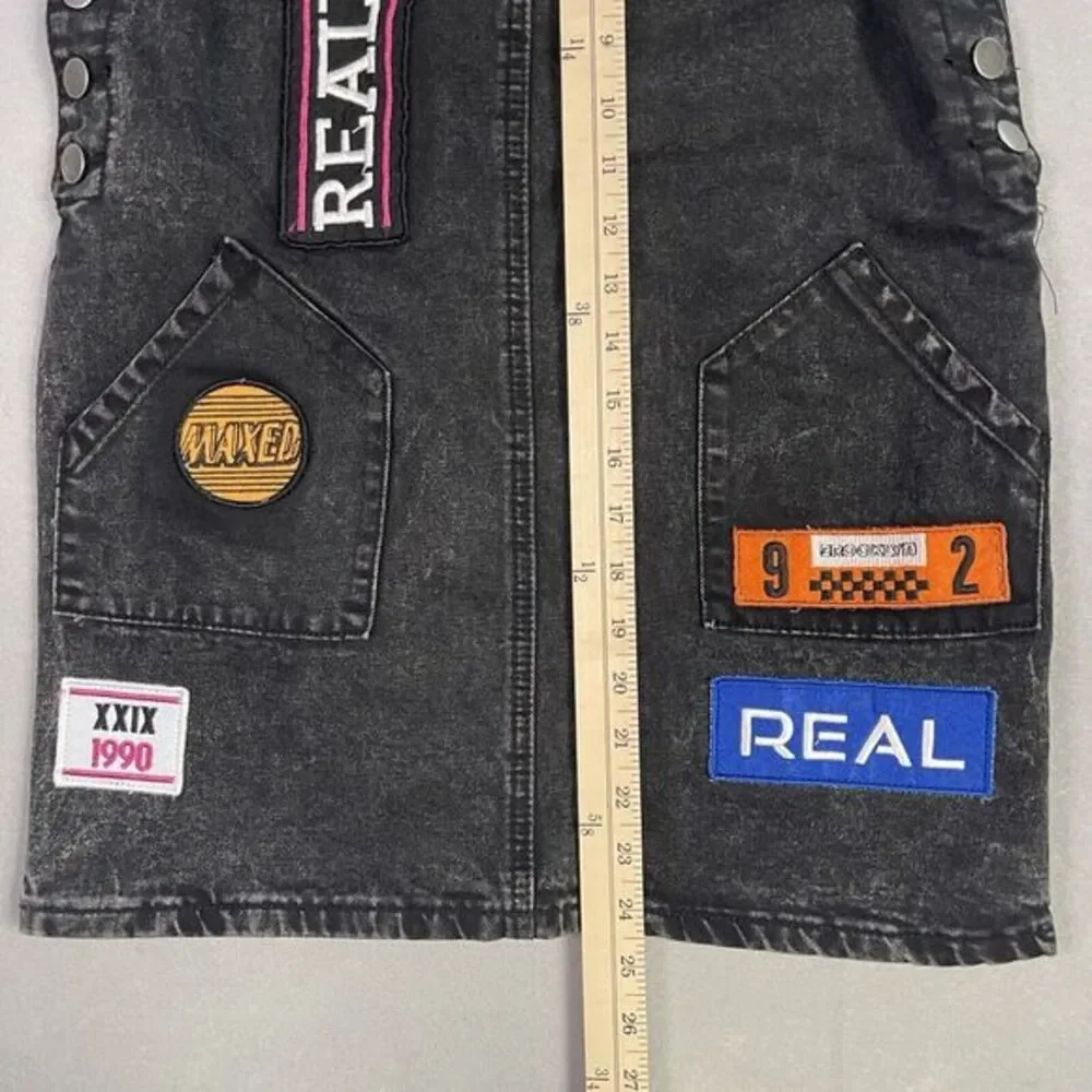 Forever 21 Overall Skirt Woman Small Black Y2K‎ 90s Patch Work